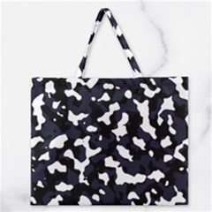 Camouflage Bleu Zipper Large Tote Bag by kcreatif