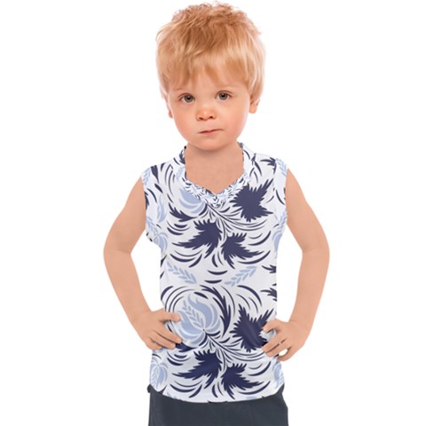 Folk Floral Pattern  Flowers Print  Kids  Sport Tank Top by Eskimos