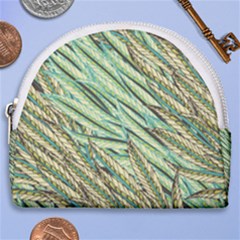 Green Leaves Horseshoe Style Canvas Pouch by goljakoff