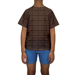 Milk Chocolate Kids  Short Sleeve Swimwear by goljakoff