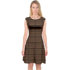 Milk Chocolate Capsleeve Midi Dress by goljakoff