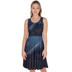 Blue Whales Knee Length Skater Dress With Pockets by goljakoff