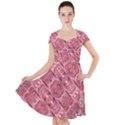 Fancy Ornament Pattern Design Cap Sleeve Midi Dress View1