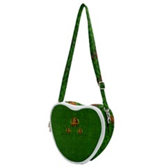 Lady Cartoon Love Her Tulips In Peace Heart Shoulder Bag by pepitasart