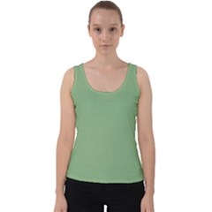 Dark Sea Green Velvet Tank Top by FabChoice