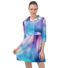 Metallic Paint Mini Skater Shirt Dress by goljakoff