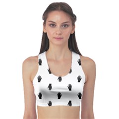 Vampire Hand Motif Graphic Print Pattern Sports Bra by dflcprintsclothing