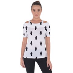 Vampire Hand Motif Graphic Print Pattern Shoulder Cut Out Short Sleeve Top by dflcprintsclothing