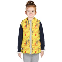 Folk Floral Pattern  Abstract Flowers Print  Seamless Pattern Kids  Hooded Puffer Vest by Eskimos