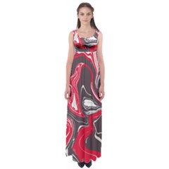 Red Vivid Marble Pattern 3 Empire Waist Maxi Dress by goljakoff