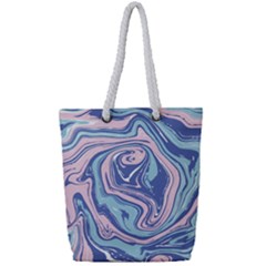 Vector Vivid Marble Pattern 10 Full Print Rope Handle Tote (small) by goljakoff