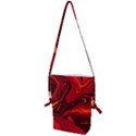 Red Vivid Marble Pattern 15 Folding Shoulder Bag View1