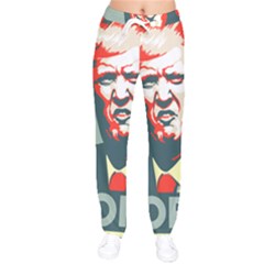 Trump Nope Women Velvet Drawstring Pants by goljakoff