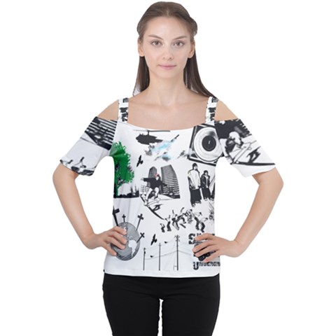 Skater-underground Cutout Shoulder Tee by PollyParadise