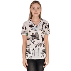 Skater-underground Women s V-neck Scrub Top by PollyParadise