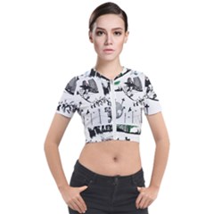 Skater-underground Short Sleeve Cropped Jacket by PollyParadise