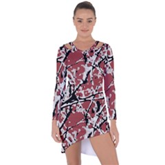 Vibrant Abstract Textured Artwork Print Asymmetric Cut-out Shift Dress by dflcprintsclothing