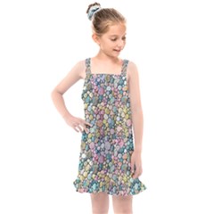 Multicolored Watercolor Stones Kids  Overall Dress by SychEva