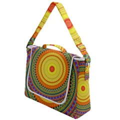 Neon Calliope Kaleidoscope Mandala Box Up Messenger Bag by CrypticFragmentsDesign