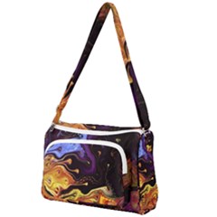 Nebula Starry Night Skies Abstract Art Front Pocket Crossbody Bag by CrypticFragmentsDesign