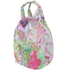 Boho Hippie Trippy Psychedelic Abstract Hot Pink Lime Green Travel Backpacks by CrypticFragmentsDesign