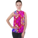 Newdesign Mock Neck Chiffon Sleeveless Top View1