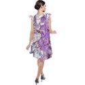 Blooming Lilacs Spring Garden Abstract Tie Up Tunic Dress View2