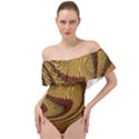 Golden Sands Off Shoulder Velour Bodysuit  View1