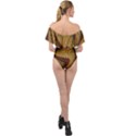 Golden Sands Off Shoulder Velour Bodysuit  View2