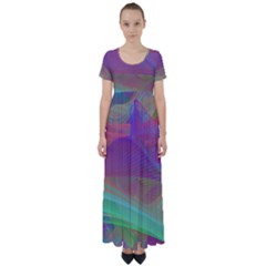 Color Winds High Waist Short Sleeve Maxi Dress by LW41021