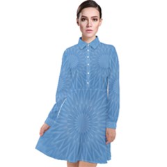 Blue Joy Long Sleeve Chiffon Shirt Dress by LW41021