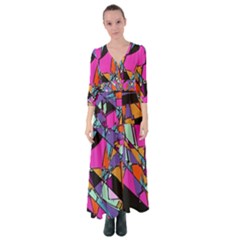 Abstract  Button Up Maxi Dress by LW41021