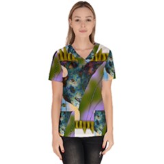 Jungle Lion Women s V-neck Scrub Top by LW41021