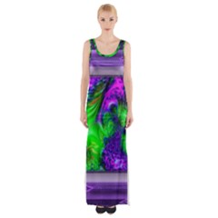 Feathery Winds Thigh Split Maxi Dress by LW41021