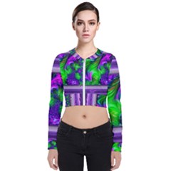 Feathery Winds Long Sleeve Zip Up Bomber Jacket by LW41021