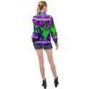 Feathery Winds High Neck Long Sleeve Chiffon Top View2