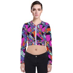 Abstract Long Sleeve Zip Up Bomber Jacket by LW41021