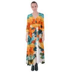 Spring Flowers Button Up Maxi Dress by LW41021