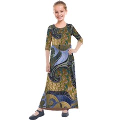 Sea Of Wonder Kids  Quarter Sleeve Maxi Dress by LW41021