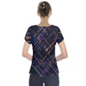 Criss-cross Pattern (multi-colored) Short Sleeve Front Detail Top View2