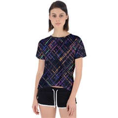 Criss-cross Pattern (multi-colored) Open Back Sport Tee by LyleHatchDesign