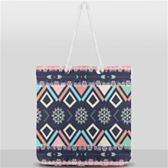 Gypsy-pattern Full Print Rope Handle Tote (large) by PollyParadise