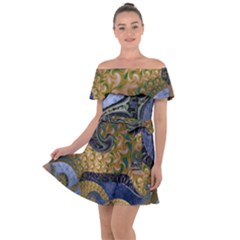 Ancient Seas Off Shoulder Velour Dress by LW323