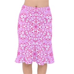 Pink Petals Short Mermaid Skirt by LW323