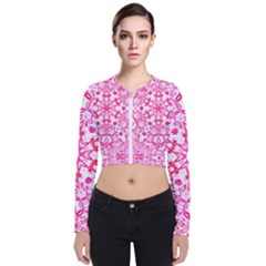 Pink Petals Long Sleeve Zip Up Bomber Jacket by LW323