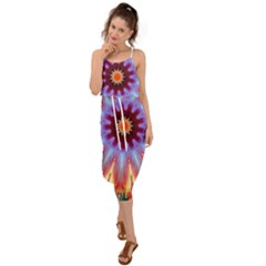 Passion Flower Waist Tie Cover Up Chiffon Dress by LW323