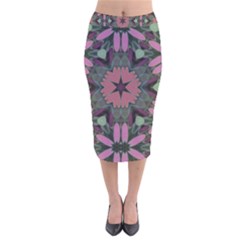 Tropical Island Velvet Midi Pencil Skirt by LW323