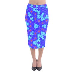 Blueberry Velvet Midi Pencil Skirt by LW323