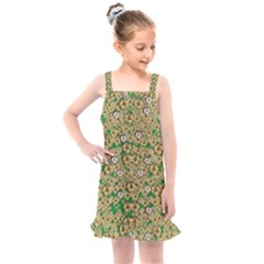 Florals In The Green Season In Perfect  Ornate Calm Harmony Kids  Overall Dress by pepitasart