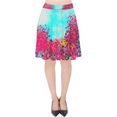 Flowers Velvet High Waist Skirt by LW323